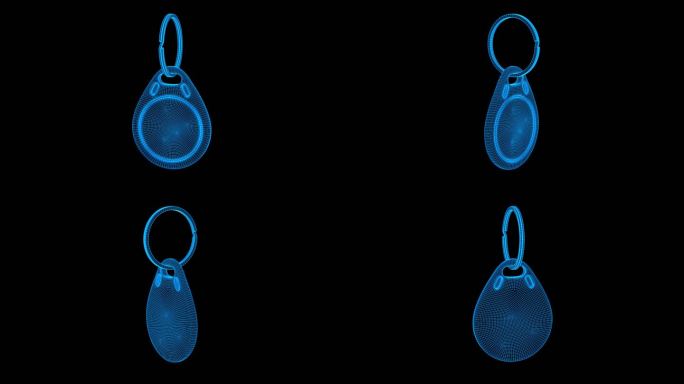 【原创】蓝色线框全息科技门禁卡动画带通道