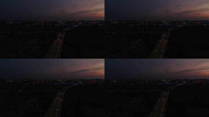 4k航拍城市夜景，苏州