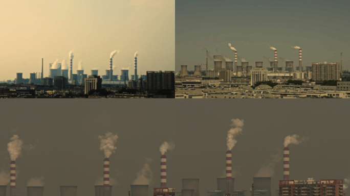 城市污染空气污染电厂工厂烟囱城市发展污染