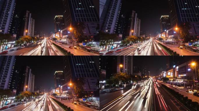 西安繁华都市夜景二环车流