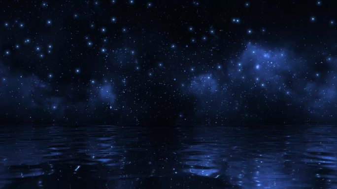 星空与湖面mp4视频背景素材