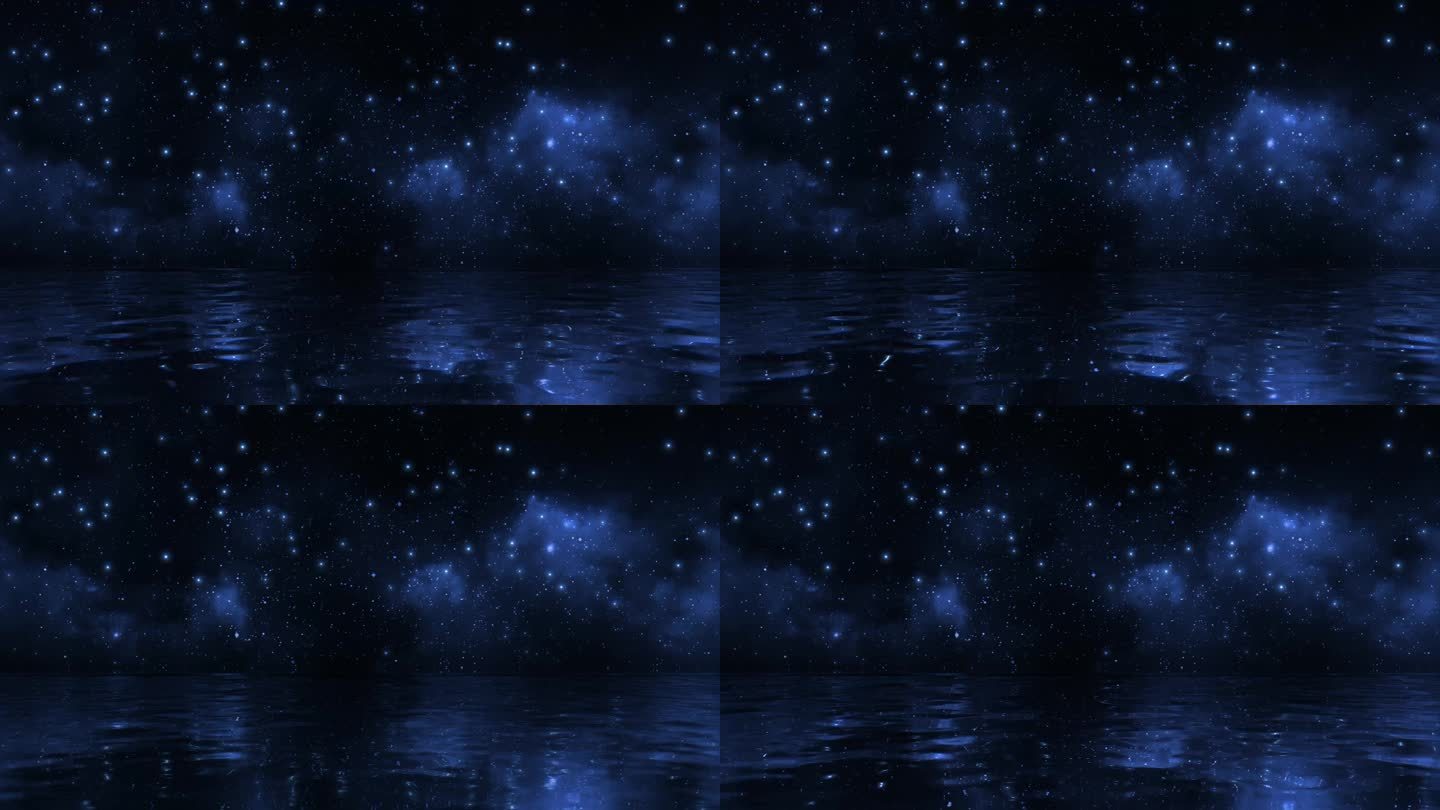 星空与湖面mp4视频背景素材