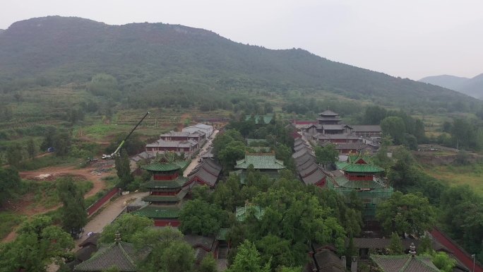 河南郑州登封嵩山少林寺三皇寨航拍