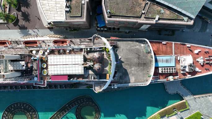 深圳市海上世界明华轮游轮航拍俯视角度
