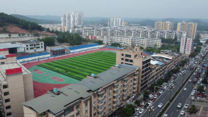 四川省绵阳市三台县芦溪镇芦溪中学航拍