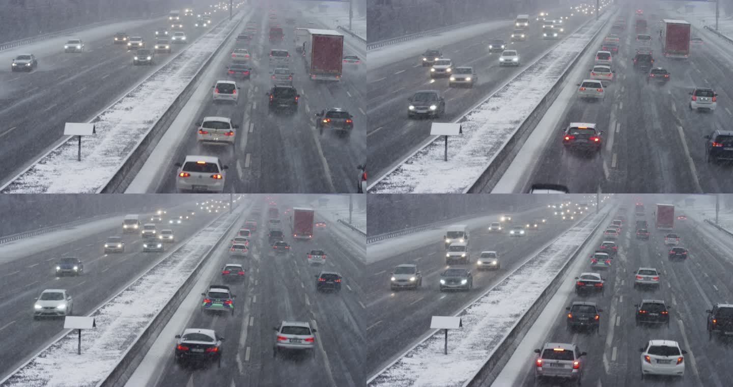 暴风雪中的LD繁忙公路