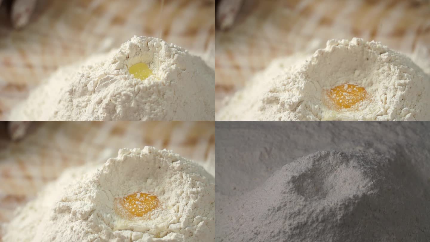 鸡蛋砸下面粉