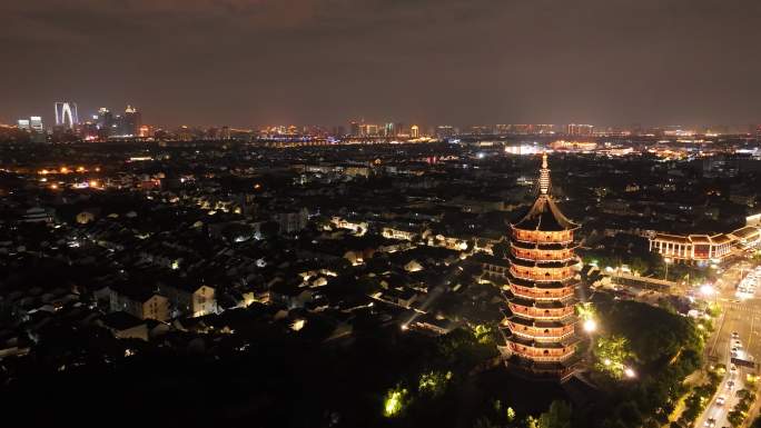 苏州北寺塔夜景延迟原片