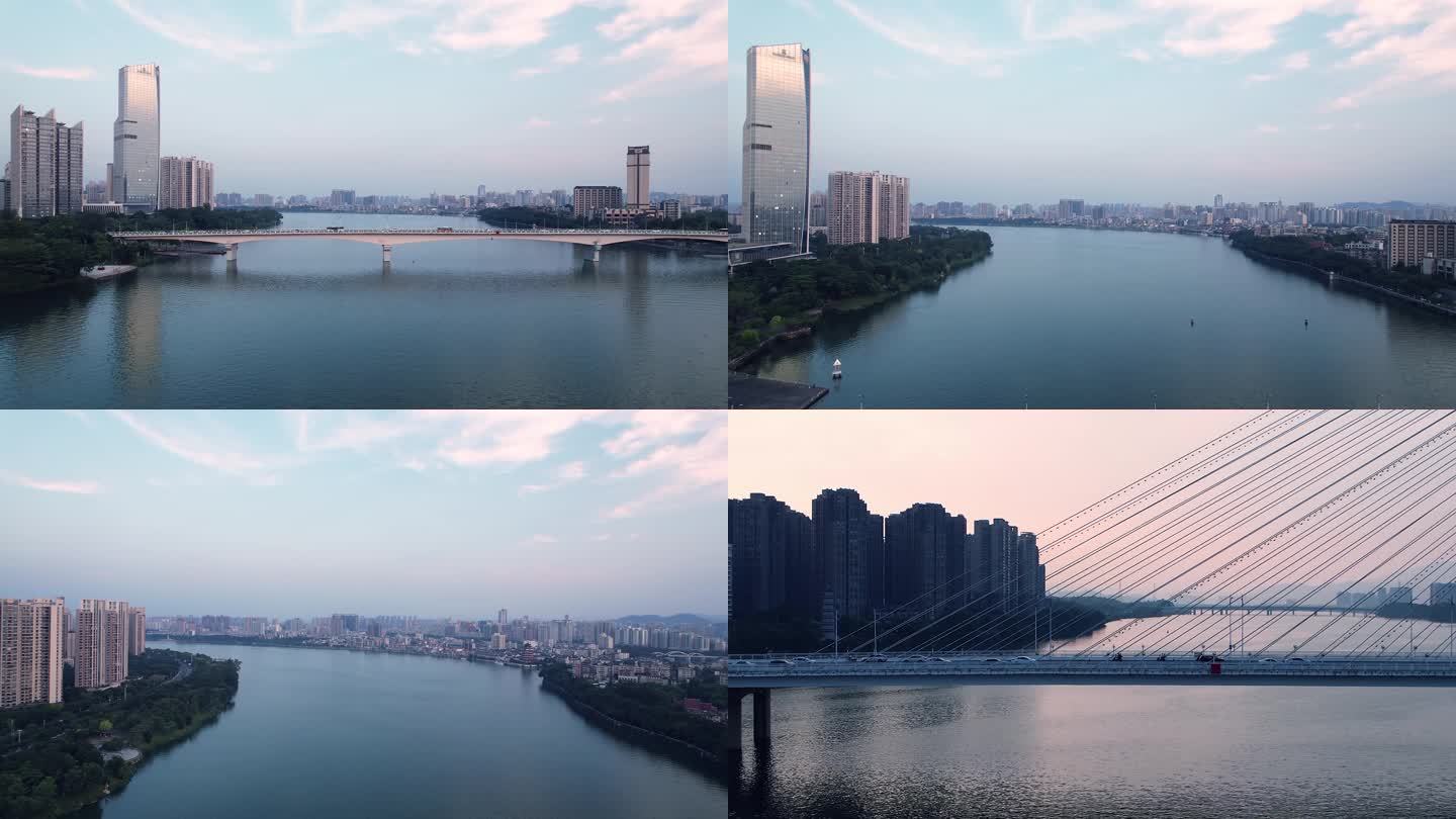 【原创4K】航拍惠州地标东江江景合生大桥