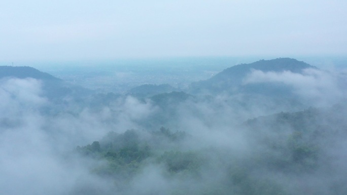 航拍 山川 青城山 都江堰 云雾缭绕