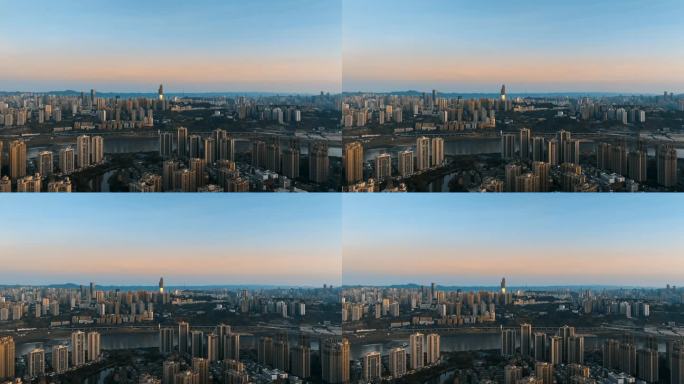 日出阳光洒在重庆城市建筑4