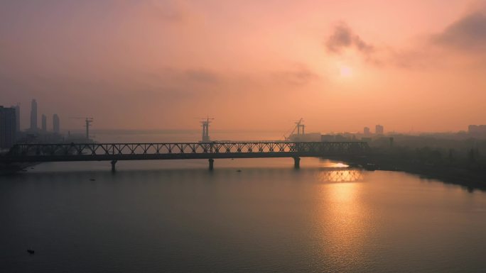 航拍襄阳汉江大桥