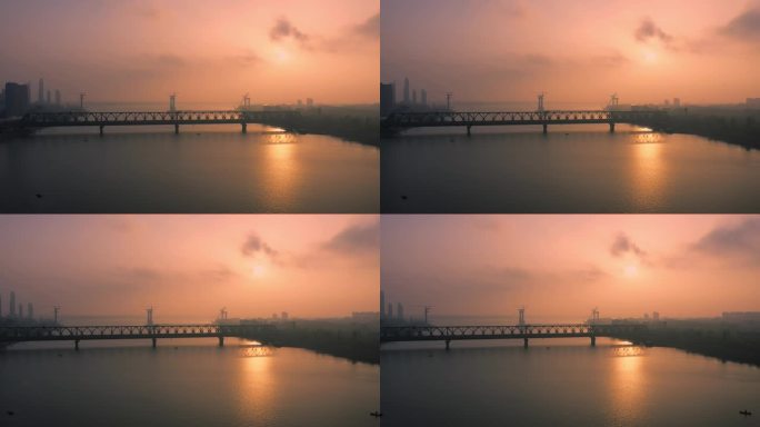 航拍襄阳汉江大桥