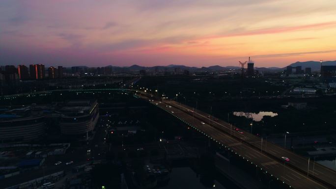 4k航拍城市夜景，苏州