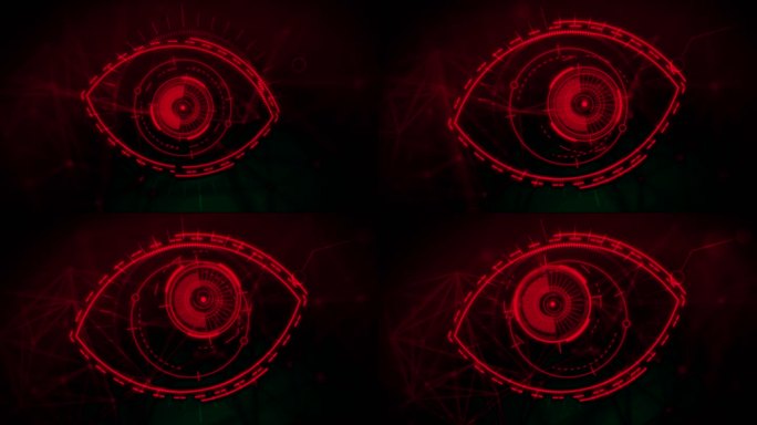 萨博朋克-3D红色科幻眼睛