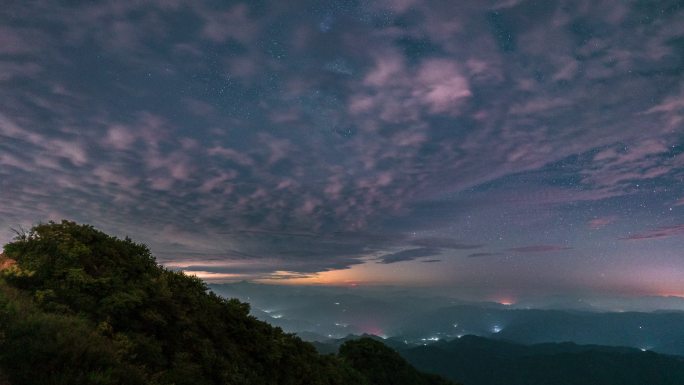 安徽桐城大徽尖山顶星空云海延时风光风景