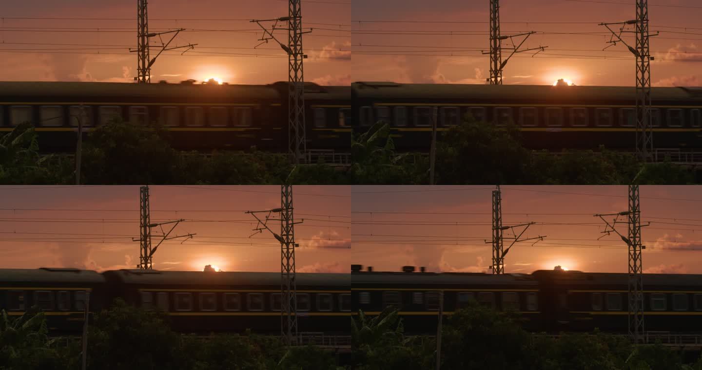 夕阳下的火车