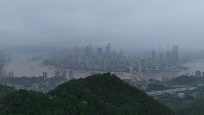 雨后渝中半岛鸟瞰重庆渝中半岛