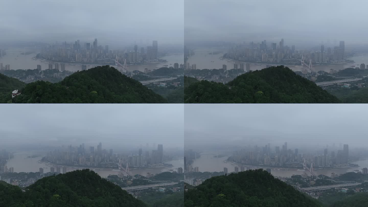 雨后渝中半岛鸟瞰重庆渝中半岛