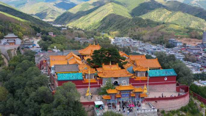 航拍忻州五台山古建筑群