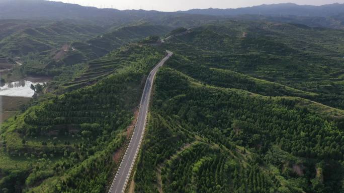 山西旅游夏县旅游公路4K航拍