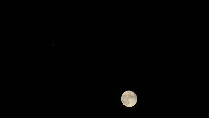 延时摄影木星合月
