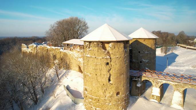 鸟瞰欧洲古代要塞。