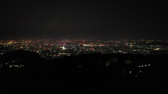 泉州市区夜景航拍500米高空泉州城市大景