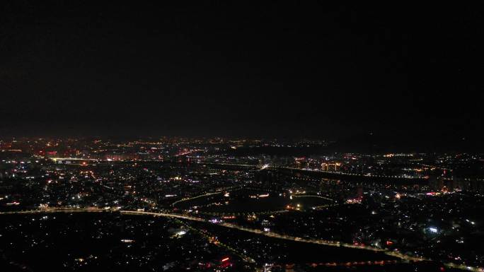 泉州大景500米高空航拍泉州市区夜景城市