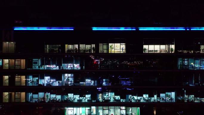 杭州电商写字楼加班灯光