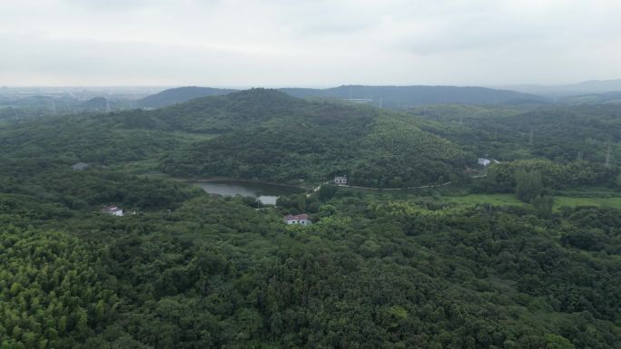 航拍南京江宁绿水青山二