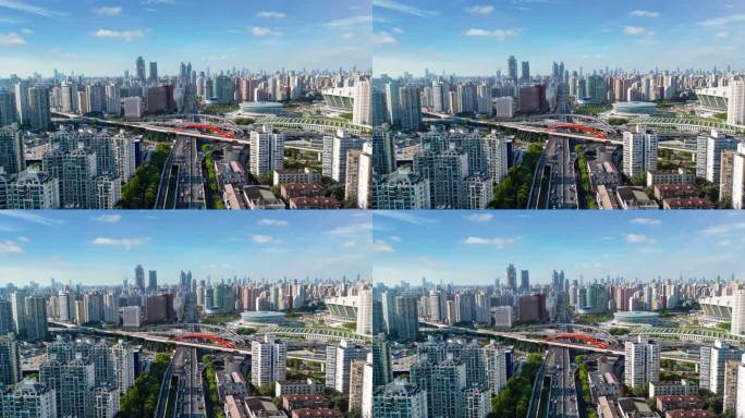 上海城市鸟瞰航拍