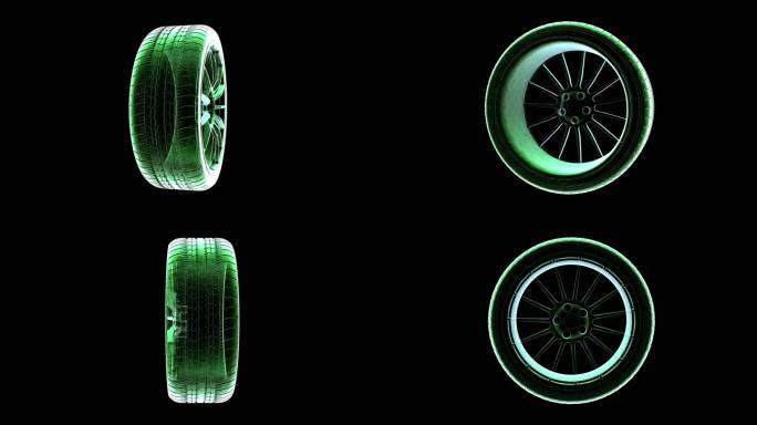 转动X光轮全息影像轮胎模型透视