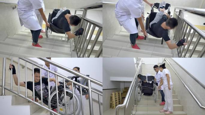 【4k】残疾运动员体能训练爬楼