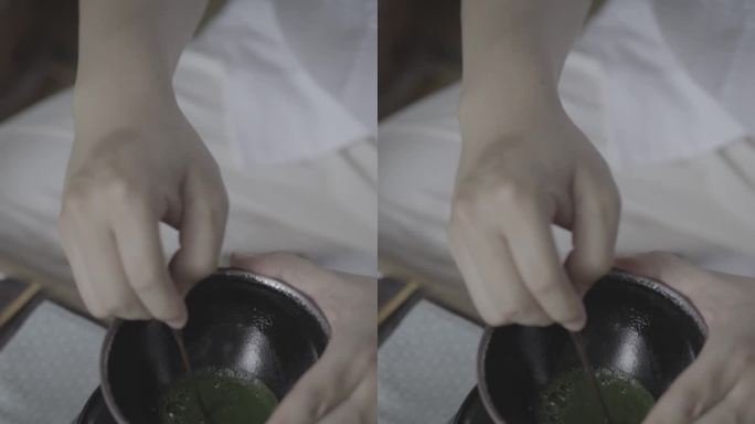 竖屏宋代点茶建盏瓷器仪式感新中式抹茶