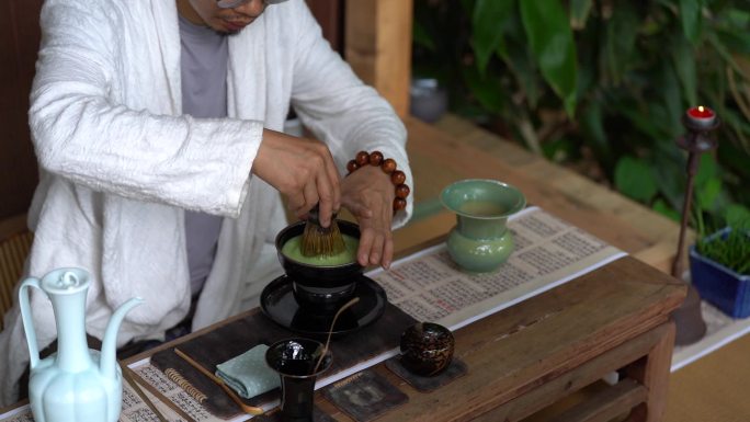 宋代点茶建盏瓷器仪式感青瓷新中式抹茶