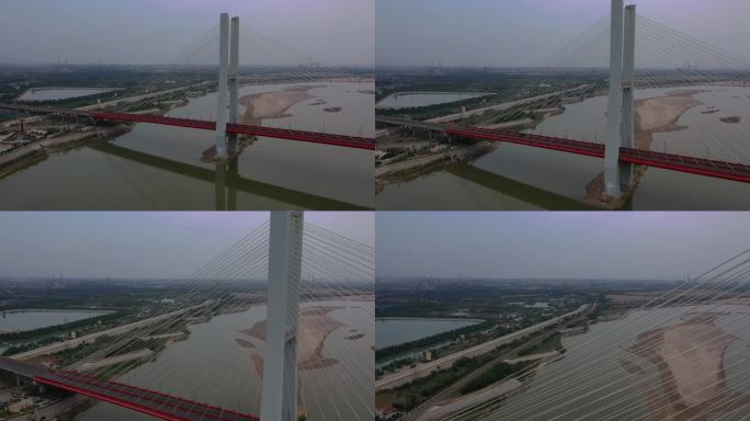 山西旅游河津龙门大桥4K航拍2