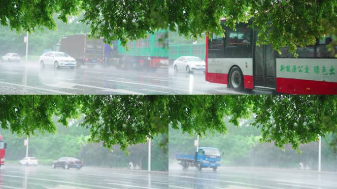 下雨天马路空镜头