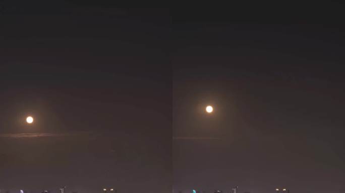 中秋节杭州西湖宝石山看月亮升起
