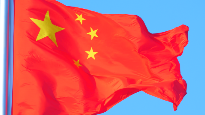 北京天安门广场上的红旗 慢动作
