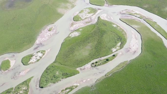 新疆巴音布鲁克开都河湿地航拍