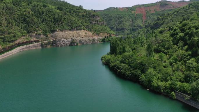 山西旅游夏县祁家河水库风景4K航拍