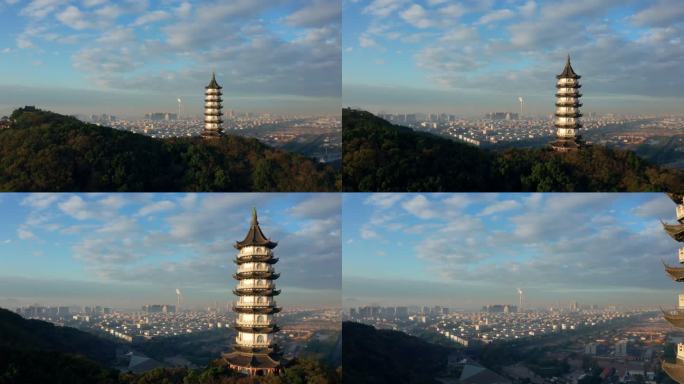 招宝山鳌柱塔镇海老城航拍