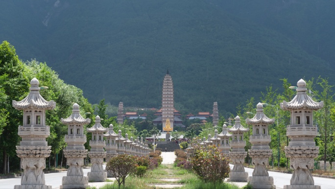 云南大理三塔寺延时摄影