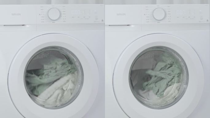 洗衣机洗衣服洗涤转动衣物