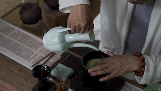 宋代点茶建盏瓷器仪式感青瓷新中式抹茶