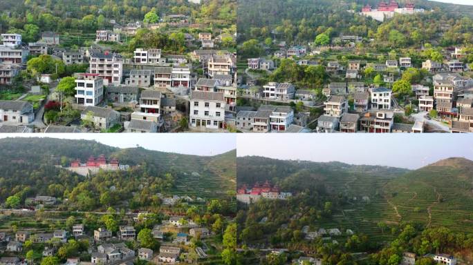 航拍玉环大麦屿联丰村镶额村及火山茶园