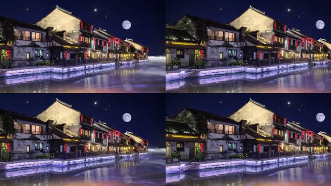 江南水乡古镇古运河水乡风光南长街风情