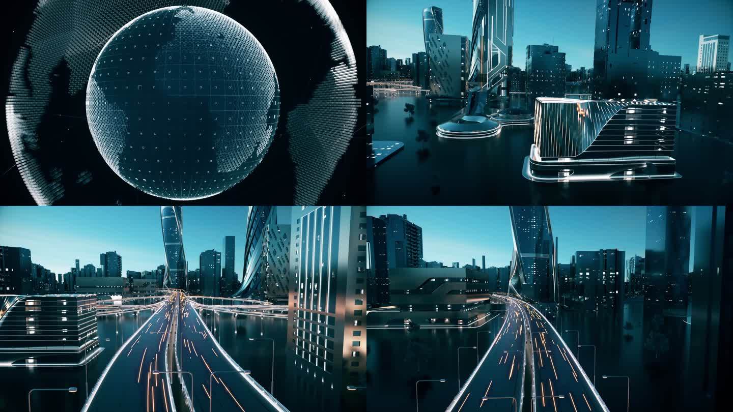 科技虚拟智慧城市穿梭