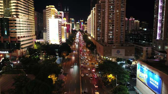 深圳航拍夜景 福田华强北